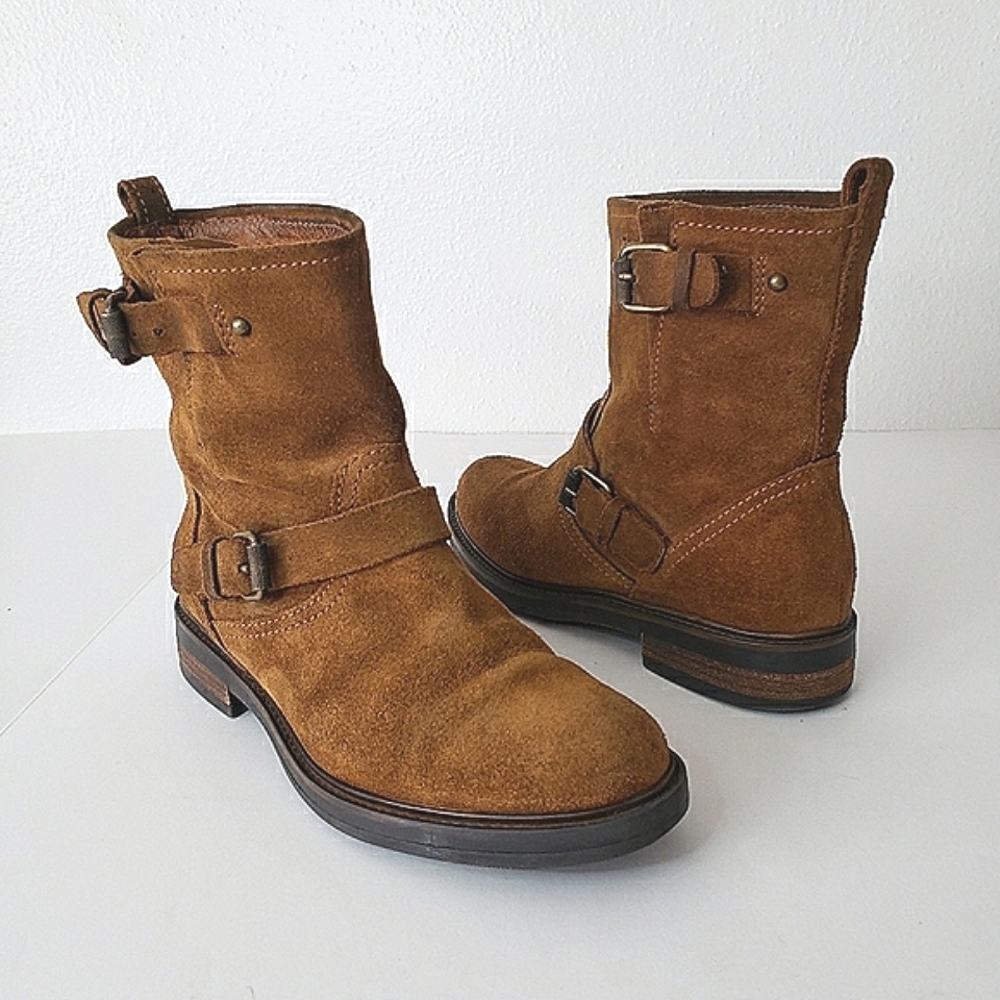J. Crew Brown Suede Buckle Strap Ankle Boot Size 7